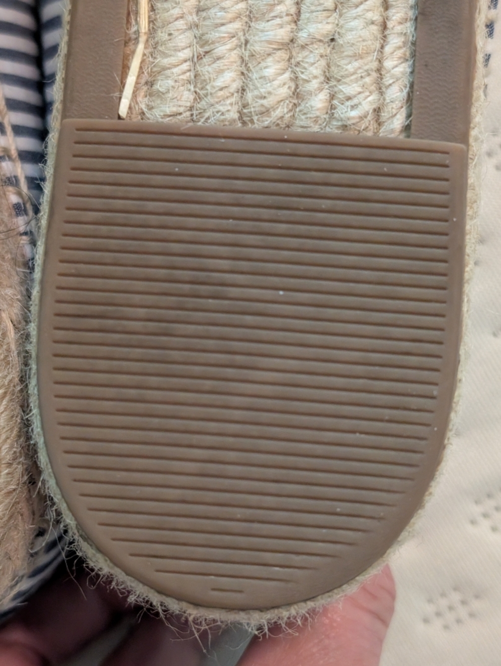 JCrew Striped Navy and White Espadrille Flats - Women 10.5 - Picture 4 of 8